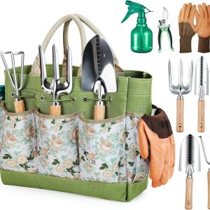 Garden tool set with organizer bag